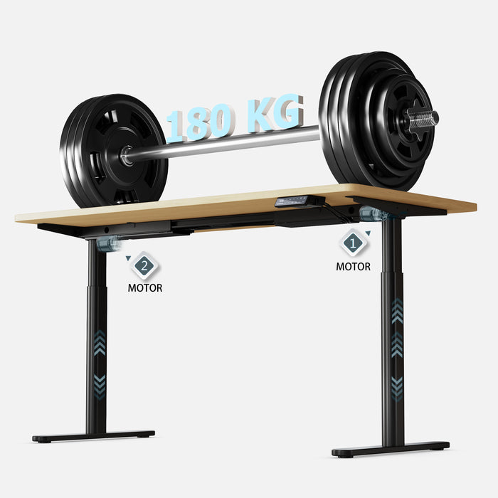 EL2 Pro Arts unterstützt ein Gewicht von bis zu 180 kg, um eine Tischplatte aus Massivholz mit mehreren 27-Zoll-Monitoren und mehr mühelos anzuheben