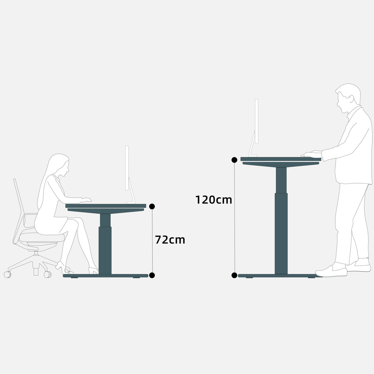 Maidesite EL2 Pro Art - Tischgestell Elektrisch Höhenverstellbar