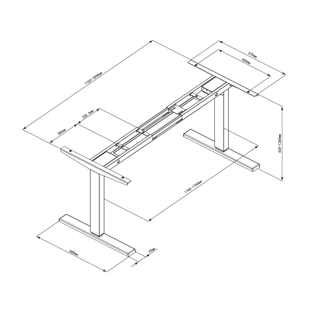 Maidesite T2 Pro Plus - Tischgestell Elektrisch Höhenverstellbar