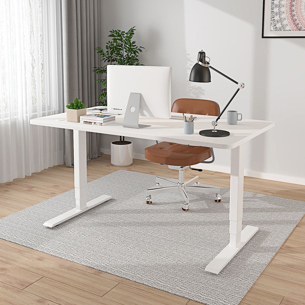 Weiß+Weiß- Elektrisch Höhenverstellbarer Schreibtisch  für das Home Office